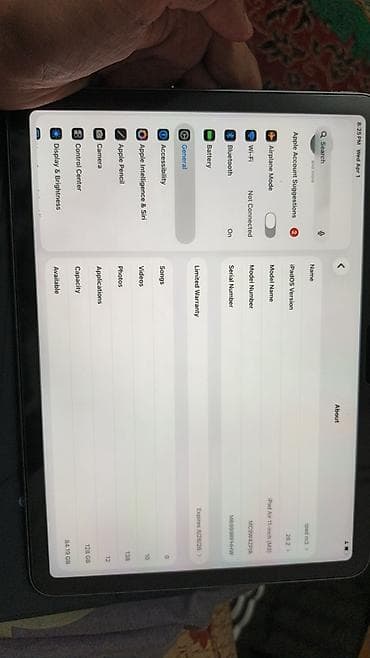 IPad Air 11" (m3), Wi‑Fi Характеристики: - Диагональ дисплея: 11
