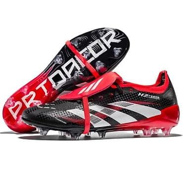 облегченные: Футбольные бутсы с шипами Adidas Predator (цвет: черный/красный/белый) — 1