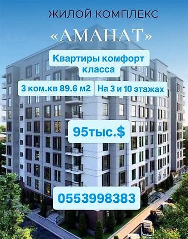 Новостройки от застройщика: Построен, Элитка, 3 комнаты, 89 м² — 1
