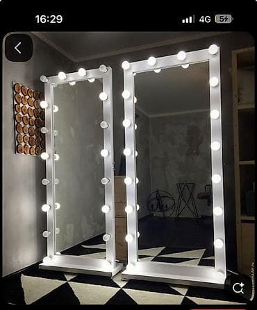 Зеркала: Напольные зеркала в полный рост с подсветкой в стиле гримерных — 1