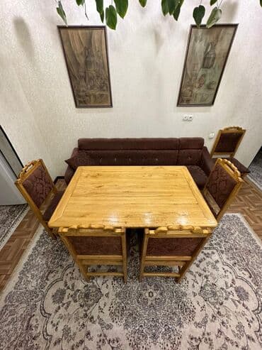 письменный столик: Кухонный стол и стул, Б/у — 2