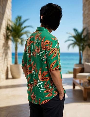 v beach: Гавайка, пляжная рубашка. отличное дополнение к летней одежде. лёгкая — 2