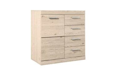 стеклянный шкаф для посуды: Артикул: 00018585 Оскар Комод 1D4S, Дуб санремо, Анрэкс Размер: 80 х — 1