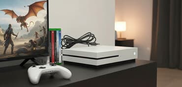 цена ноутбуков в бишкеке: Игровая консоль Xbox One S (белая) - Компактный корпус с встроенным — 3