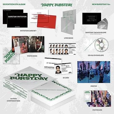 мишка на день рождение: SEVENTEEN – 5-й альбом “HAPPY BURSTDAY” (комплект из 3 версий: NEW — 4