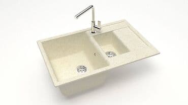 цена на столешницы для кухни: Кухонная мойка Glanz Блонди J210 Каменная мойка из литого мрамора — 5