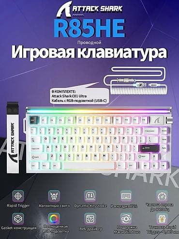 Стол компьютерлери жана комлектөөчүлөр: Клавиатура, Зымдуу туташтыруу, Өлчөмү: 75% — 2
