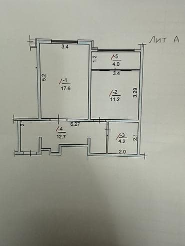 1 комната, 49 м², 4 этаж, Косметический ремонт