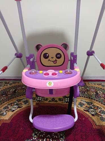 купить качелю детскую уличную: Детские напольные качели с сиденьем и козырьком - Тип: напольные — 3