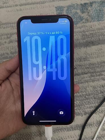 IPhone 11, Б/у, 128 ГБ, Красный, Кабель, 76 %