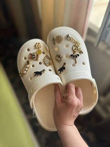 crocs: Сабо, 38, 38.5, 39, Crocs, Новый, цвет - Белый, Самовывоз, Платная доставка — 3