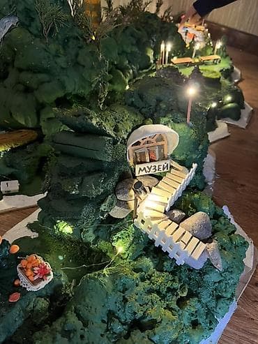 пейзаж рисунок: Авторский макет «Горный парк с подсветкой» - Большой диорама-комплекс — 3