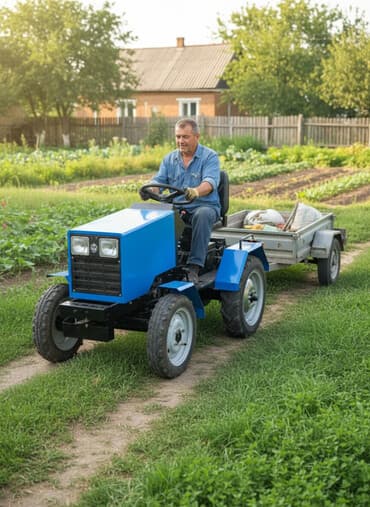 Компактный мини‑трактор самодельной конструкции Описание: - Колесная