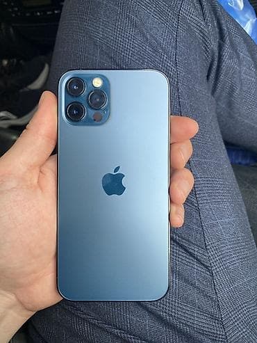 IPhone 12 Pro, Б/у, 128 ГБ, Pacific Blue, Защитное стекло, Чехол, 81 %