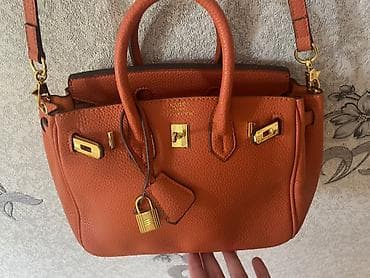 Сумки: Сумка-тоут в стиле Kelly/Birkin, оранжевого цвета. Характеристики: - — 1