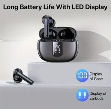 Беспроводные наушники с зарядным футляром, 40 часов воспроизведения at lalafo.kg Беспроводные наушники с зарядным футляром, 40 часов воспроизведения