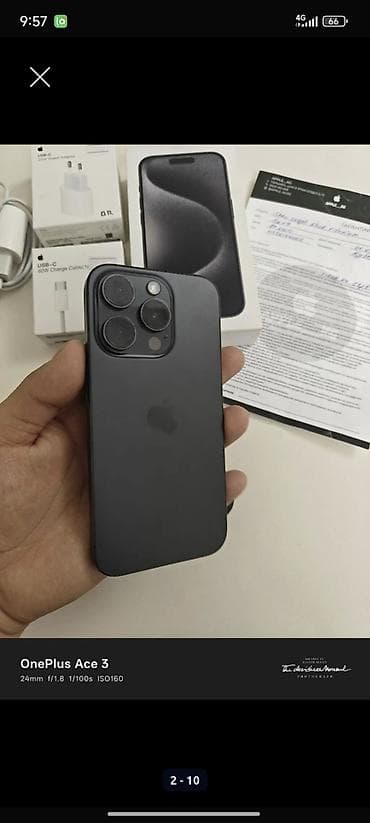 galaxy j5: IPhone 15 Pro, Б/у, 256 ГБ, Black Titanium, Зарядное устройство, Защитное стекло, Чехол, 83 % — 2