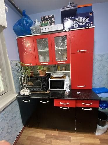 Мебельные гарнитуры: Кухонный гарнитур, Б/у, цвет - Красный, Самовывоз — 1