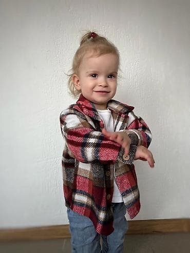 джинсовое платье с длинным рукавом: Рубашка, цвет - Розовый, Новый — 4