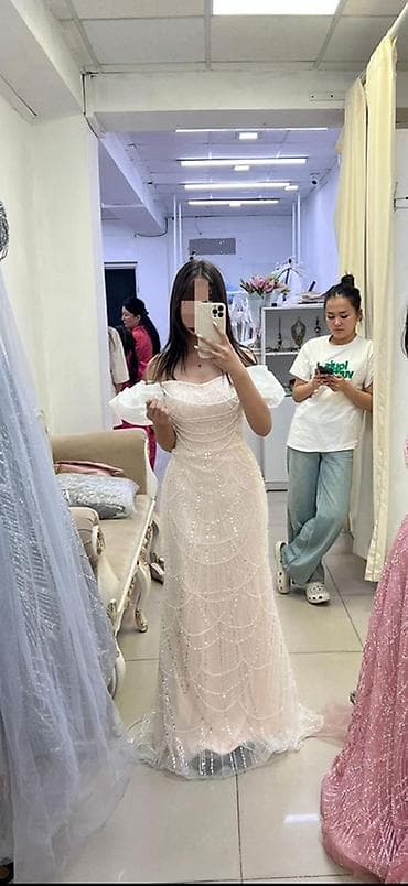 женская одежда вечерние платья: Вечернее платье, Классическое, Длинная модель, S — 1