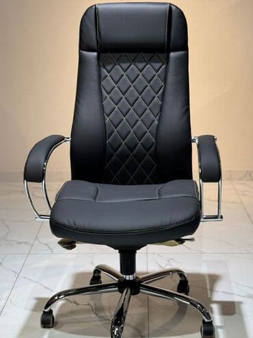 Офисное кресло, Новый, С колесиками, цвет - Черный, Экокожа, В рассрочку, Бесплатная доставка