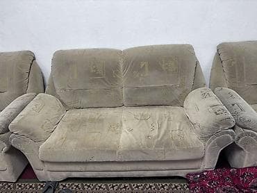 шкафы бишкек: Комплект мягкой мебели, цвет - Бежевый — 3