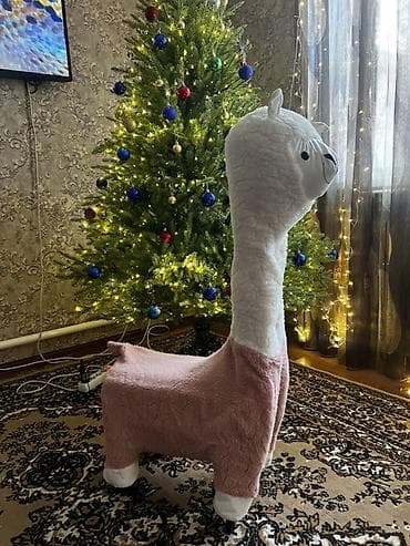 детский каталка: Почти новый Детский катальный, ламa на колесиках - Мягкая плюшевая — 2