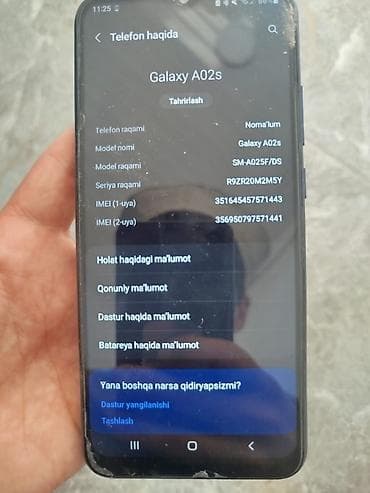 Samsung Galaxy A02 S, Колдонулган, 64 ГБ, түсү - Көк, 2 SIM — 2