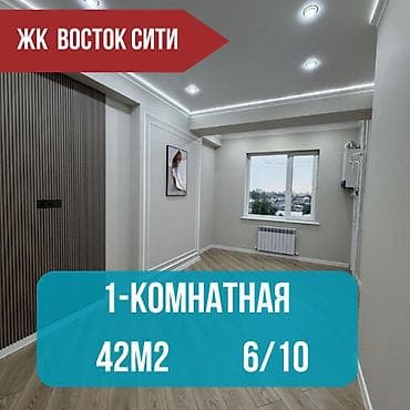 23: 1 комната, 42 м², Аламедин-1 мкр Элитка, 6 этаж, Евроремонт — 1