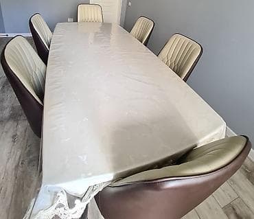 small table: Кухонный стол и стул, Б/у, Самовывоз, цвет - Бежевый — 1