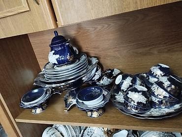 Дом и сад: Фарфоровый сервиз в классическом стиле, кобальтово-синий с золотым — 2