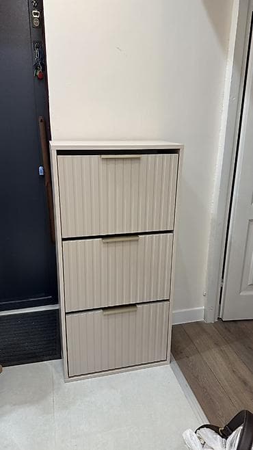 складной ящик: Тумба и подставка для обуви, Б/у, МДФ, Самовывоз, цвет - Бежевый — 1