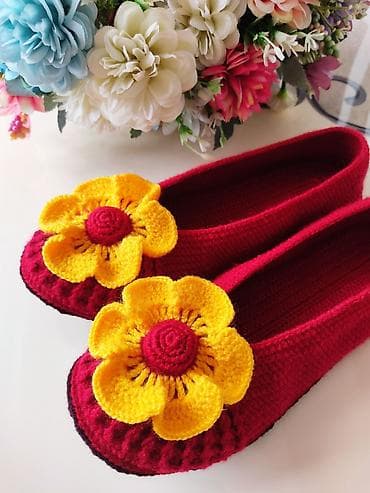 Домашние тапочки, 39, Новый, цвет - Красный, Самовывоз