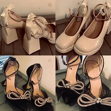 волейболные красовки: Женская обувь — 2 пары 1) Кремовые туфли на высоком устойчивом — 1