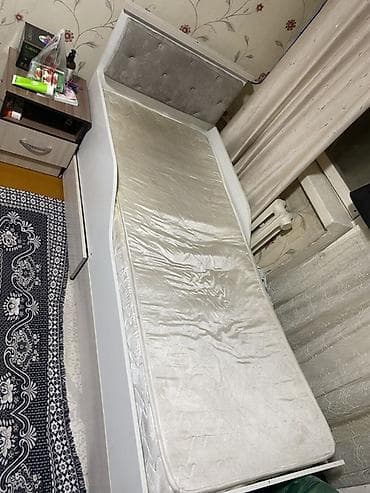 Односпальная кровать, С матрасом, длина - 195 см