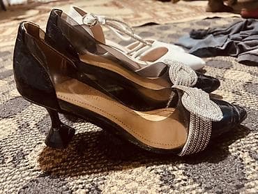 Туфли: Женские туфли – 2 пары 1) Черные лодочки с острым носком - Лаковая — 5