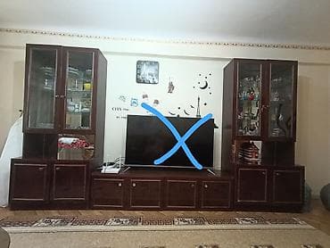 Шкафы: Стенка-шкаф, Тип стенки-шкафа: Модульная, Для зала, Особенности: С отделением под телевизор — 1