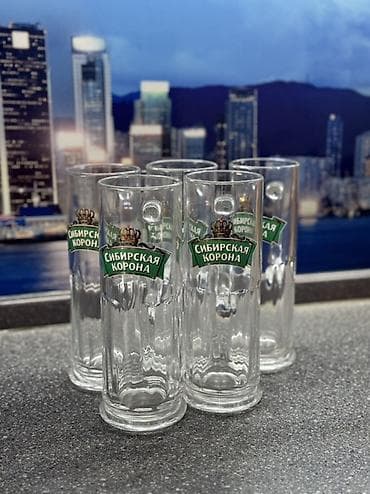 ош саат: Набор фирменных бокалов «Сибирская Корона» и «Клинское» в отличном — 3