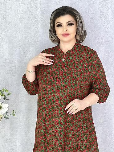 amber elixir: Платье миди/макси свободного кроя с мелким цветочным принтом. Размер — 5