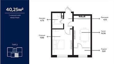 1 комната, 40 м², Элитка, 5 этаж, Евроремонт