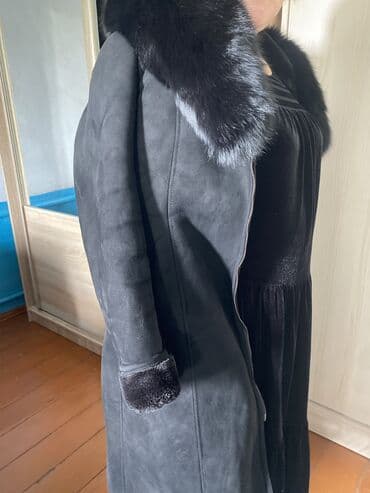 Дубленка, Длинная модель, С капюшоном, XL