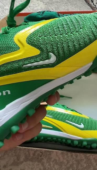 Футбольные бутсы/сороконожки Nike (цвет зелёный/жёлтый/белый) в — 2
