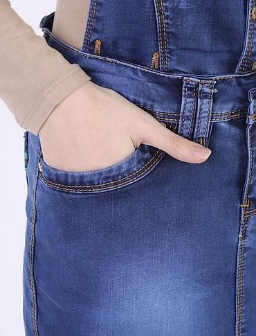 платья джинсовые: Повседневное платье, Лето, Длинная модель, Джинс, Сарафан — 4