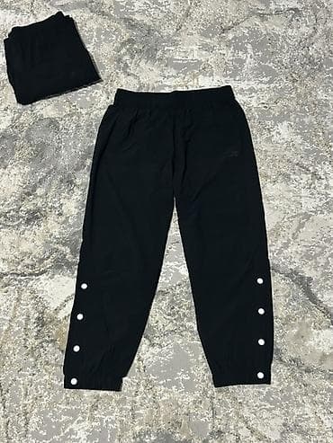 nike tech flece: Черные спортивные брюки Xtep с кнопками по бокам - Модель: Xtep — 1