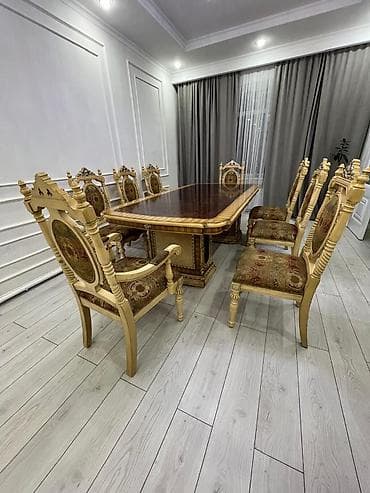 Стол и стул для зала, цвет - Золотой