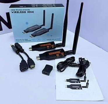 Техника и электроника: Беспроводной HDMI‑удлинитель 100 м Комплект передатчик (TX) + — 1
