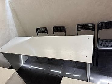 small table: Длинный прямоугольный стол для офиса/класса. - Цвет: белый, матовый — 1