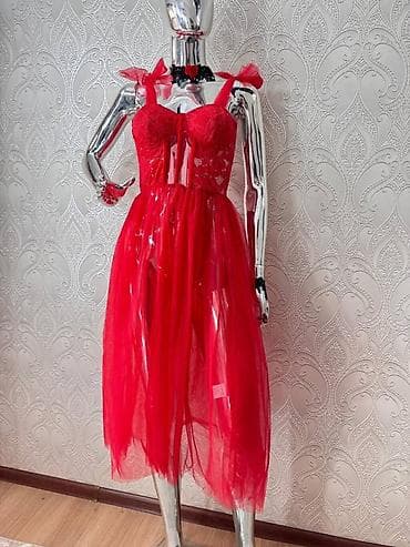 Воздушное полупрозрачное платье-комбинация с корсетным лифом - — 2