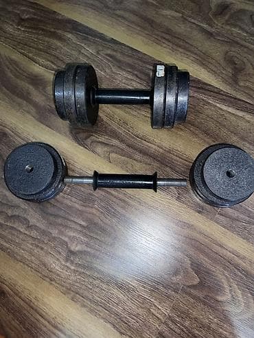 турники 3 в 1: Разборные гантели — комплект из 2 штук.
Общий вес одной гантели 8кг — 3