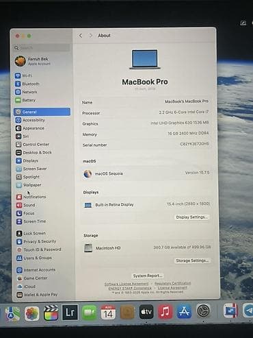 intel core i5 ноутбук: MacBook Pro 15" (2018) — Space Gray Характеристики: - Экран: Retina — 6